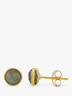 Auree Savanne Labradorite Stud Earrings, Gold, Gold