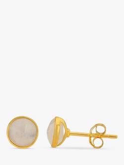 Auree Savanne Moonstone Stud Earrings, Gold, Gold