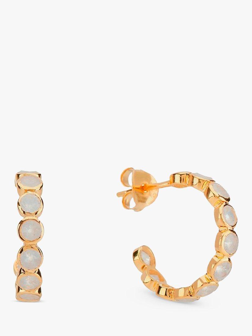 Product image 1 of 4, which shows Auree Ortigia Gold Vermeil Hoop Earrings, Gold/White