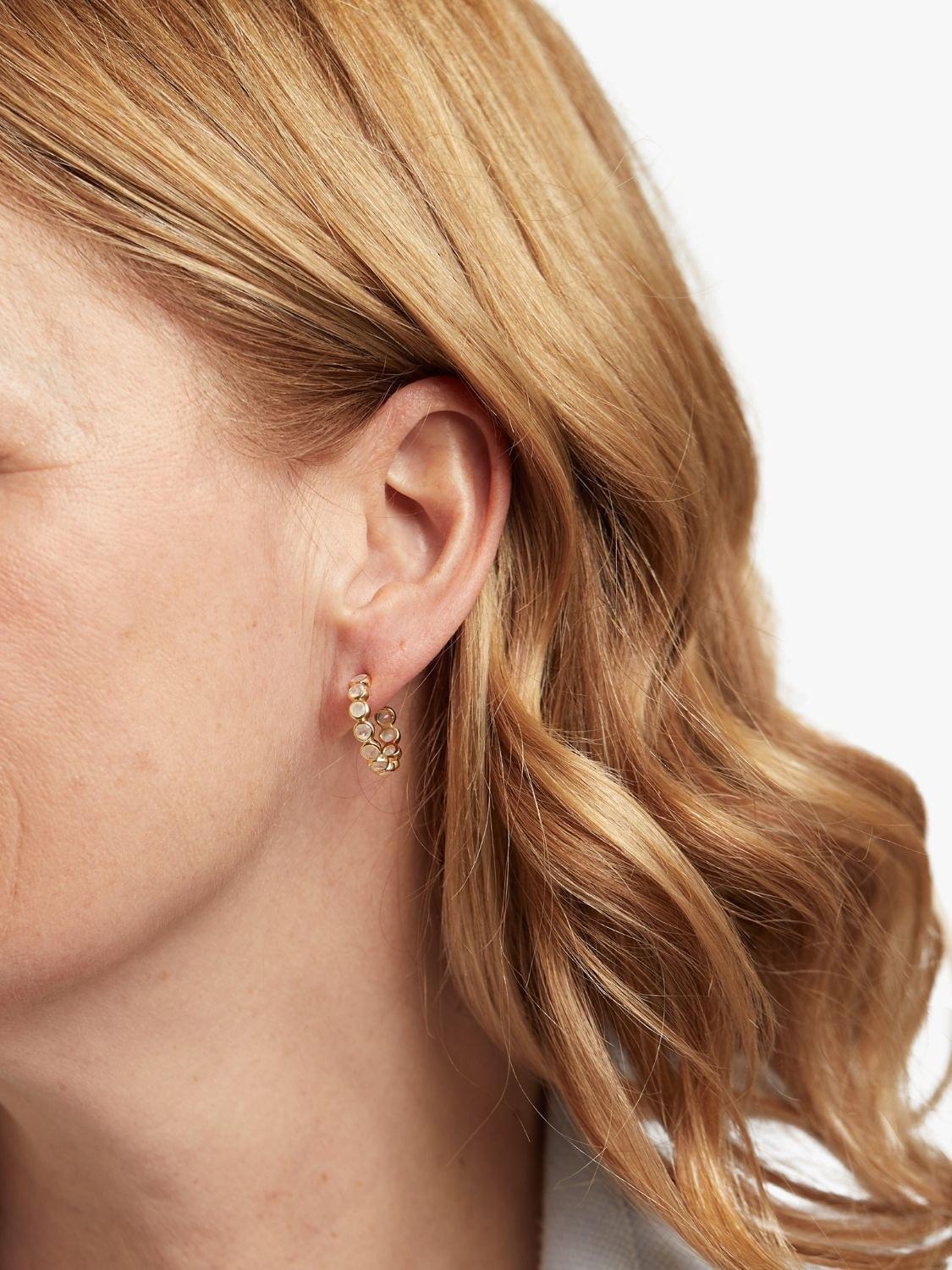 Product image 2 of 4, which shows Auree Ortigia Gold Vermeil Hoop Earrings, Gold/White