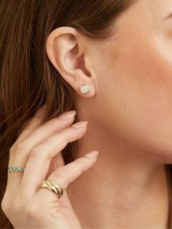 Auree Brooklyn Semi-Precious Gemstone Stud Earrings - view 2, Gold/White