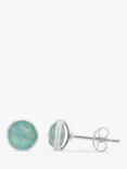 Auree Savanne Aqua Chalcedony Stud Earrings, Silver