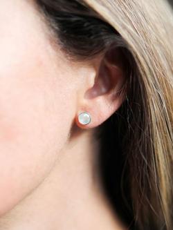 Auree Savanne Aqua Chalcedony Stud Earrings, Silver - view 2, Silver