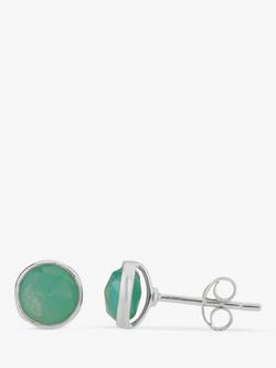Auree Savanne Amazonite Stud Earrings, Silver, Silver