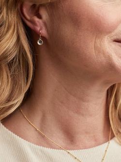 Auree Barcelona Birthstone Gold Vermeil Drop Earrings - view 2, Green Amethyst - August