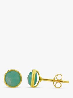 Auree Savanne Amazonite Stud Earrings, Gold, Gold