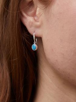 Auree Barcelona Birthstone Sterling Silver Drop Earrings - view 2, Turqouise - December
