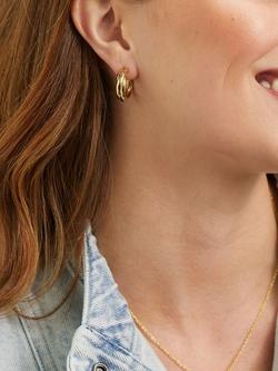 Auree Knightsbridge Hoop Earrings, Gold - view 2, Gold