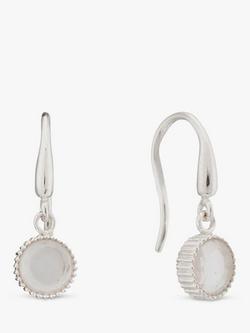 Auree Barcelona Birthstone Sterling Silver Drop Earrings, Rose Quartz - October