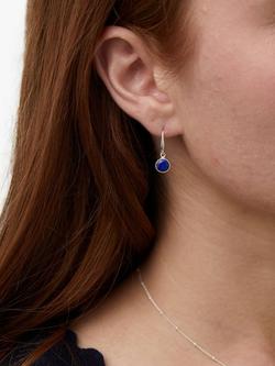 Auree Barcelona Birthstone Sterling Silver Drop Earrings - view 2, Lapis Lazuli - September