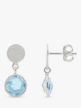 Auree Salina Blue Topaz Drop Earrings, Silver