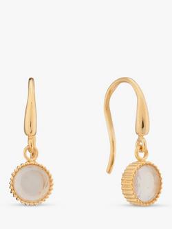 Auree Barcelona Birthstone Gold Vermeil Drop Earrings, Rose Quartz - October