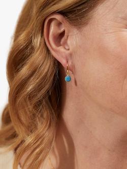 Auree Barcelona Birthstone Gold Vermeil Drop Earrings - view 2, Turqouise - December