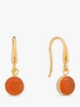 Auree Barcelona Birthstone Gold Vermeil Drop Earrings, Carnelian - July