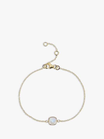 Auree Brooklyn Semi-Precious Gemstone Chain Bracelet, Gold/White