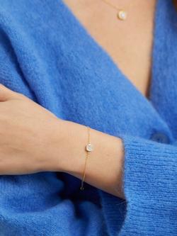 Auree Brooklyn Semi-Precious Gemstone Chain Bracelet - view 2, Gold/White