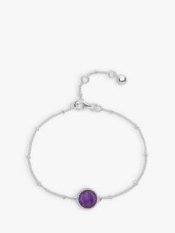 Auree Barcelona Birthstone Sterling Silver Bracelet, Amethyst - February