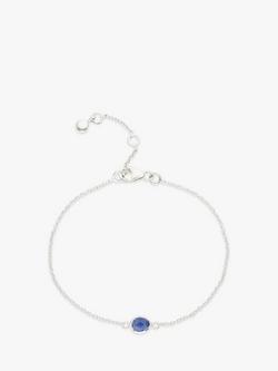 Auree Hampton Sterling Silver Chain Bracelet, Silver/Blue