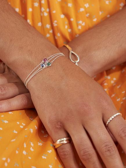 Auree Hampton Sterling Silver Chain Bracelet - view 2, Silver/Blue