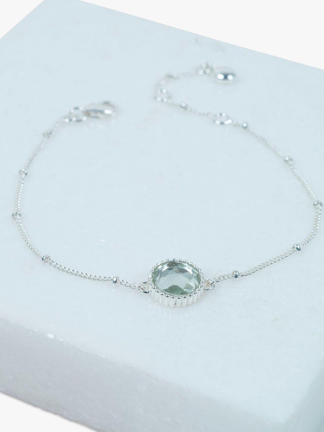 Product image 3 of 4, which shows Auree Barcelona Birthstone Sterling Silver Bracelet, Green Amethyst - August