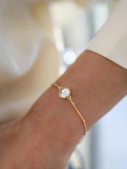 Auree Barcelona Birthstone Vermeil Bracelet - view 2, Crystal - April