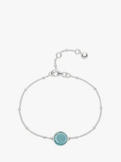 Auree Barcelona Birthstone Sterling Silver Bracelet, Blue Topaz - March