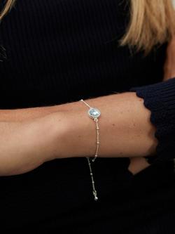 Auree Barcelona Birthstone Sterling Silver Bracelet - view 2, Blue Topaz - March