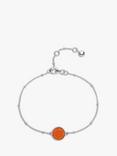 Auree Barcelona Birthstone Sterling Silver Bracelet, Carnelian - July