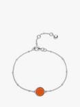 Auree Barcelona Birthstone Sterling Silver Bracelet, Carnelian - July