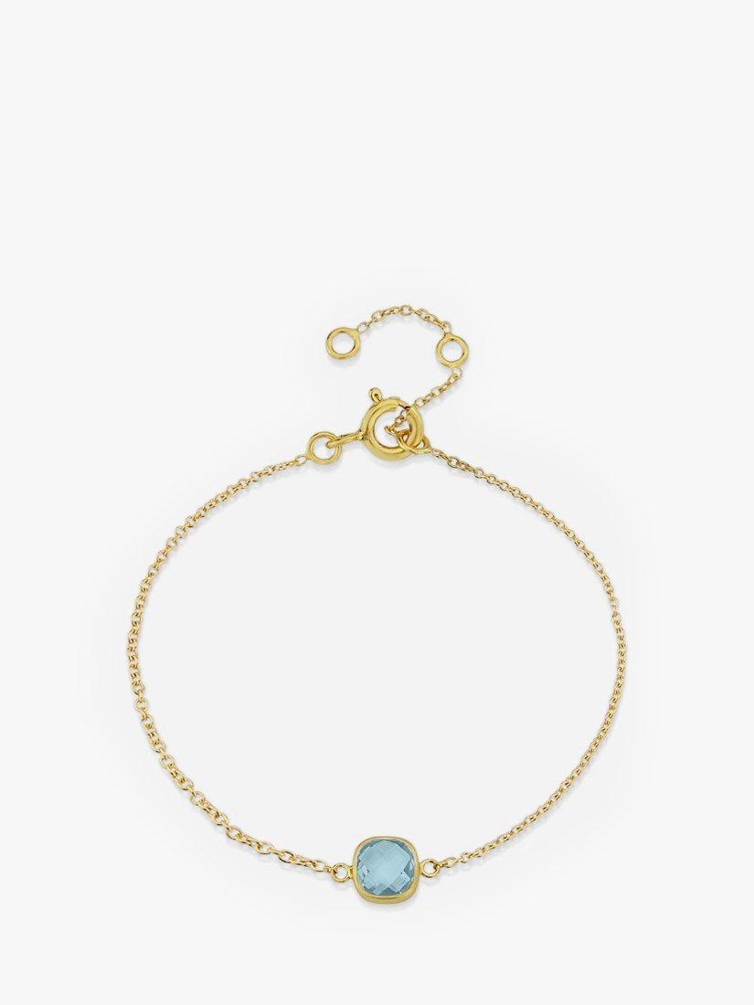 Product image 1 of 4, which shows Auree Brooklyn Semi-Precious Gemstone Chain Bracelet, Gold/Blue