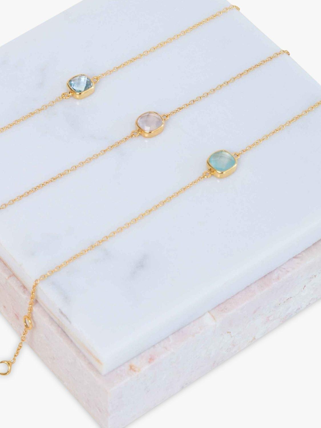 Product image 3 of 4, which shows Auree Brooklyn Semi-Precious Gemstone Chain Bracelet, Gold/Blue