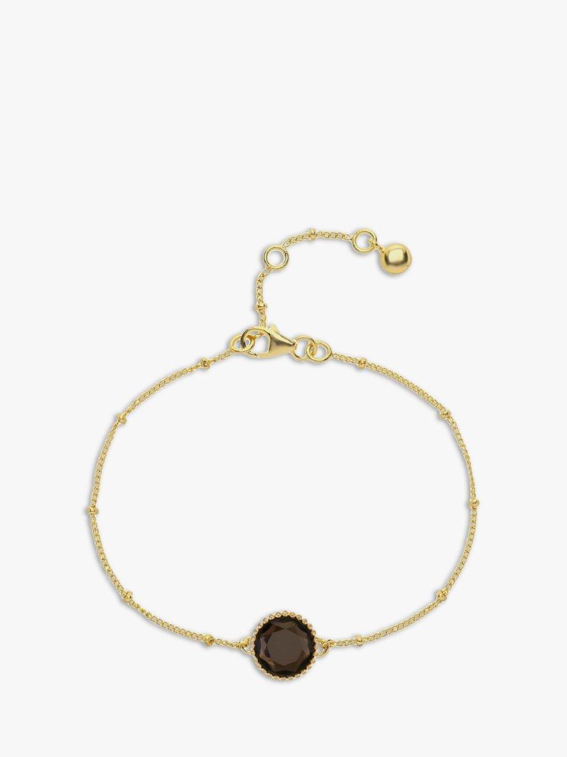 Product image 1 of 4, which shows Auree Barcelona Birthstone Vermeil Bracelet, Smokey Quartz - November