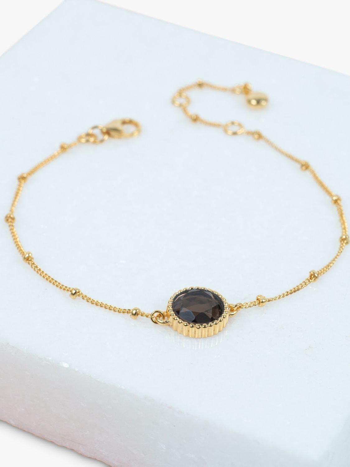 Product image 3 of 4, which shows Auree Barcelona Birthstone Vermeil Bracelet, Smokey Quartz - November