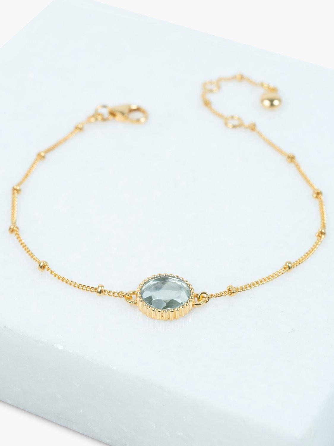 Product image 3 of 4, which shows Auree Barcelona Birthstone Vermeil Bracelet, Green Amethyst - August