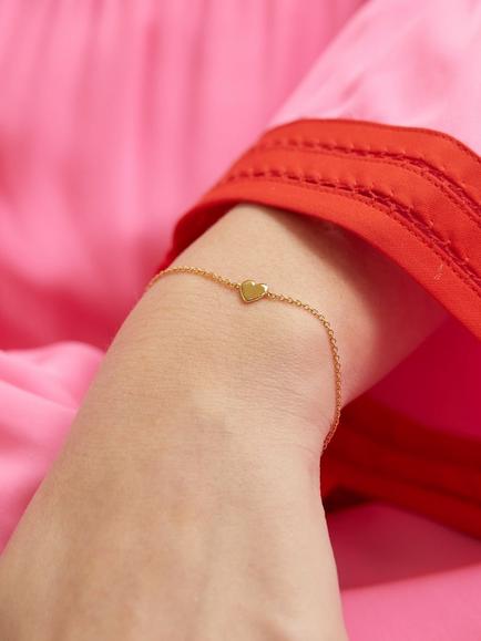 Auree Verona Full Heart Chain Bracelet - view 2, Gold