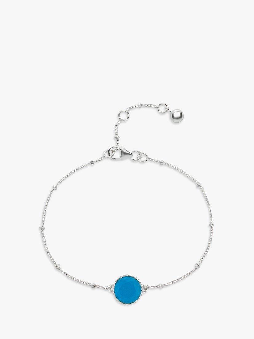 Product image 1 of 4, which shows Auree Barcelona Birthstone Sterling Silver Bracelet, Turqouise - December