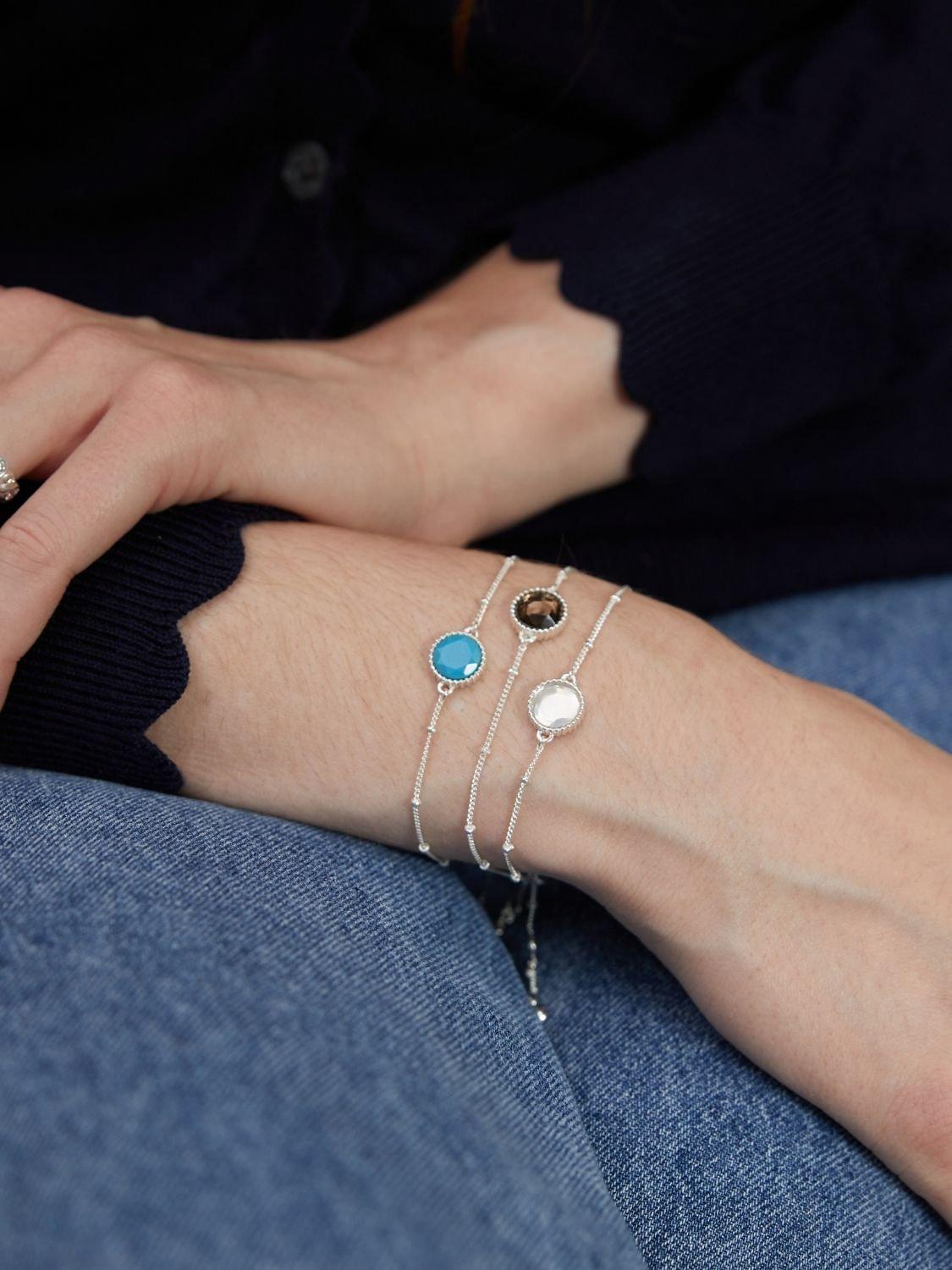 Product image 2 of 4, which shows Auree Barcelona Birthstone Sterling Silver Bracelet, Turqouise - December