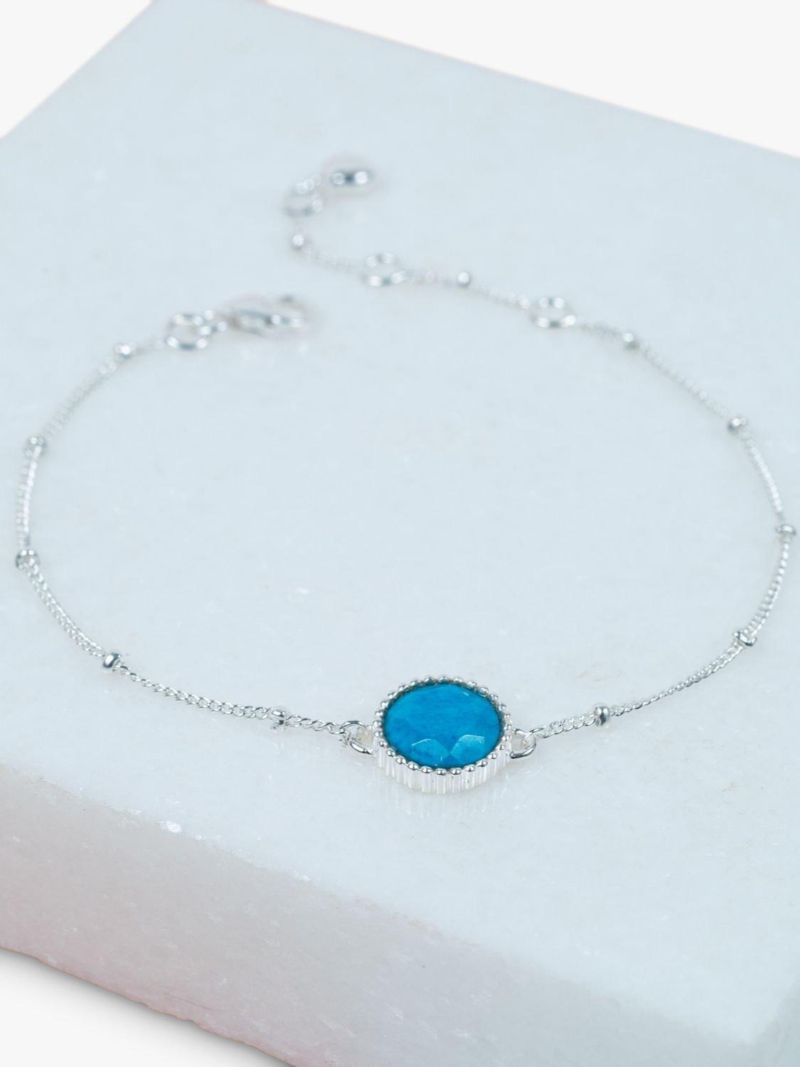 Product image 3 of 4, which shows Auree Barcelona Birthstone Sterling Silver Bracelet, Turqouise - December