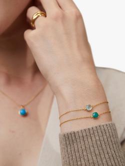 Auree Brooklyn Semi-Precious Gemstone Chain Bracelet - view 2, Gold/Aqua