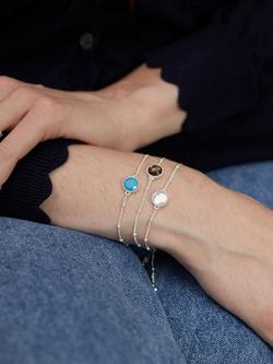 Auree Barcelona Birthstone Sterling Silver Bracelet - view 2, Smokey Quartz - November