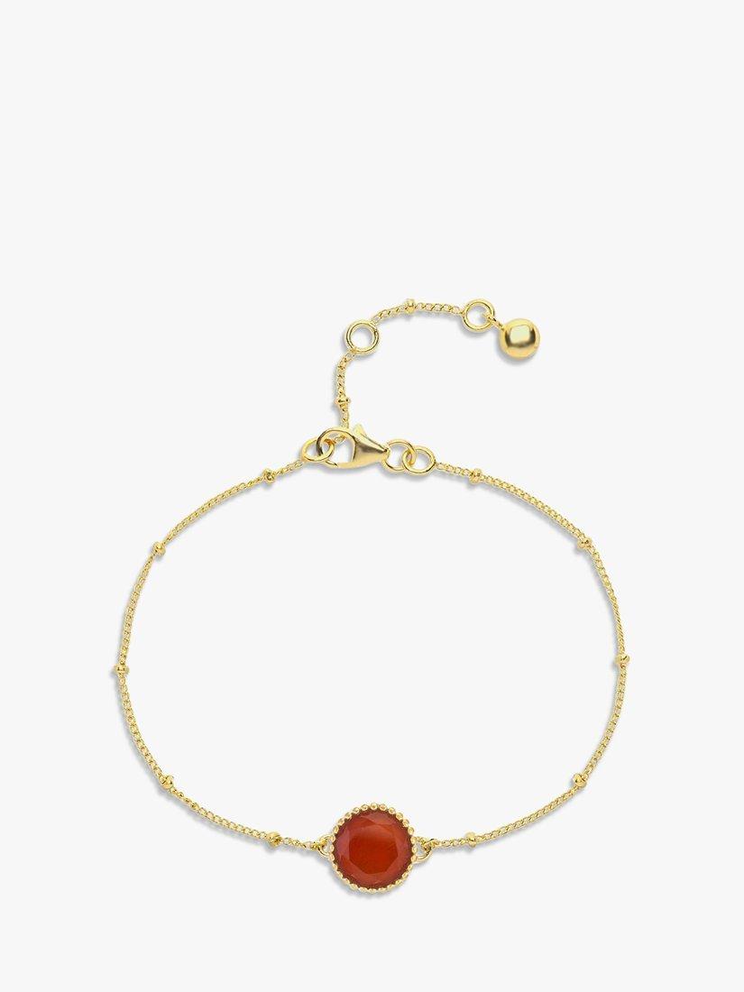 Product image 1 of 4, which shows Auree Barcelona Birthstone Vermeil Bracelet, Carnelian - July