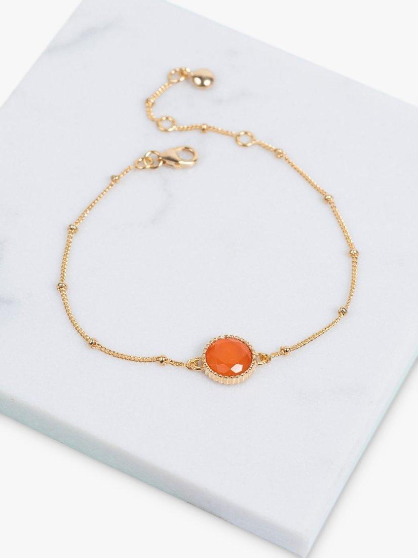 Product image 3 of 4, which shows Auree Barcelona Birthstone Vermeil Bracelet, Carnelian - July