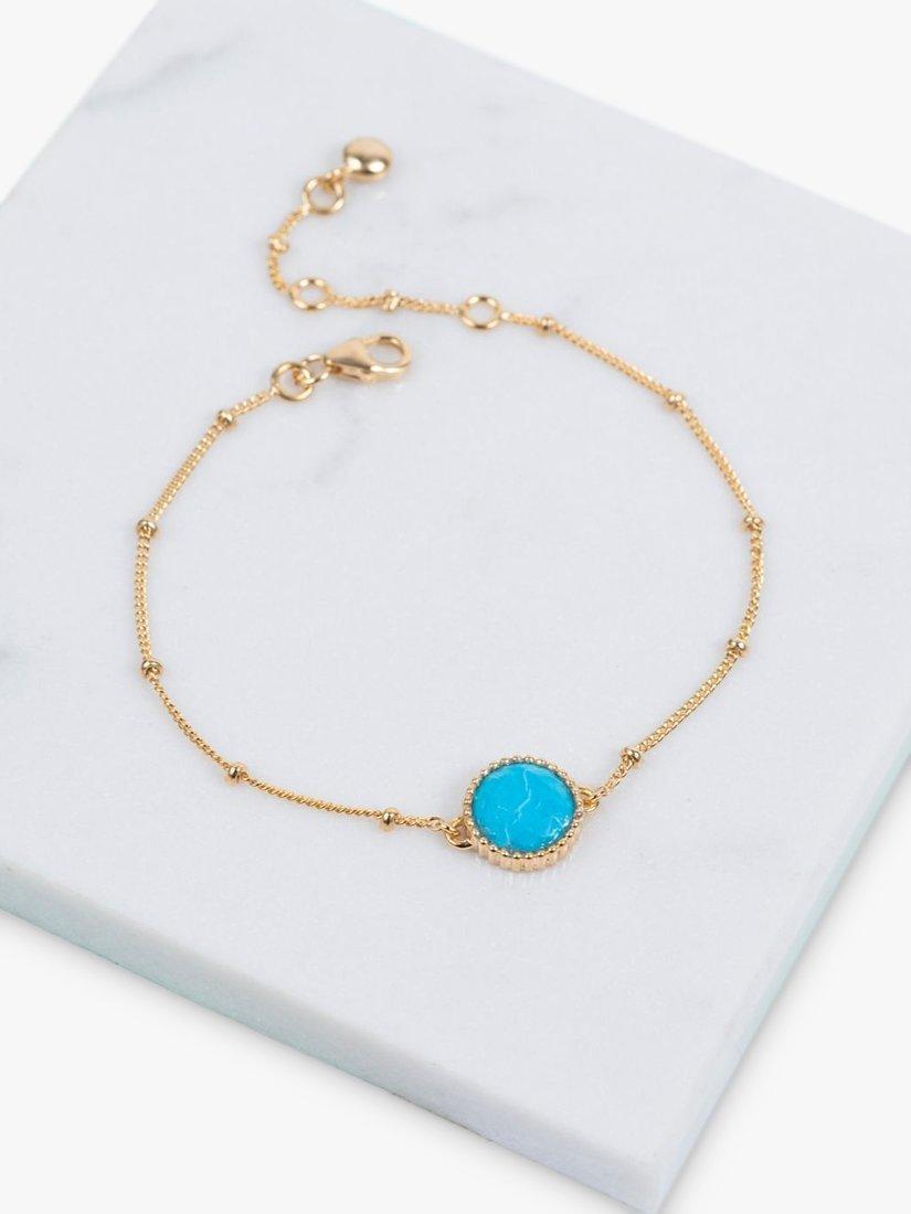 Product image 3 of 4, which shows Auree Barcelona Birthstone Vermeil Bracelet, Turqouise - December