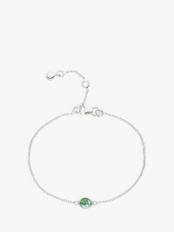 Auree Hampton Sterling Silver Chain Bracelet, Silver/Green