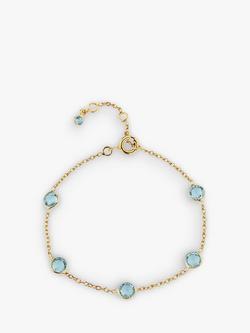 Auree Antibes Blue Topaz Bracelet, Gold, Gold