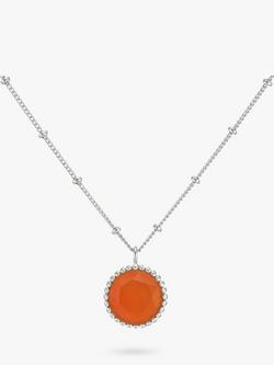 Auree Barcelona Birthstone Sterling Silver Necklace, Carnelian - July