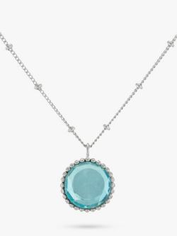 Auree Barcelona Birthstone Sterling Silver Necklace, Blue Topaz - March