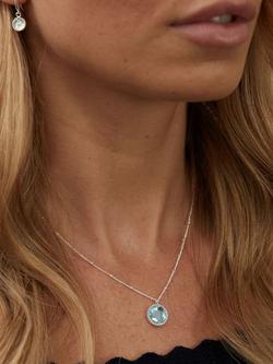 Auree Barcelona Birthstone Sterling Silver Necklace - view 2, Blue Topaz - March