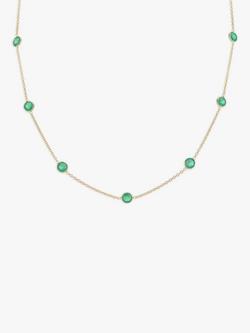 Auree Antibes Chrysoprase Station Necklace, Gold, Gold
