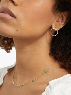 Auree Antibes Chrysoprase Station Necklace, Gold - view 2, Gold